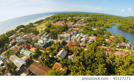 Philippine Village. Aerial view. The island of Bohol. Anda city. 40127271