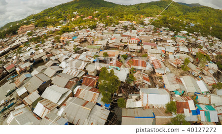 Philippine slums on the beach. Poor area of the city. Coron. Palawan. Philippines. 40127272