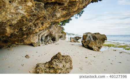 Beautiful wild tropical beach near Anda with granite rocks. Bohol Island. Philippines. 40127396