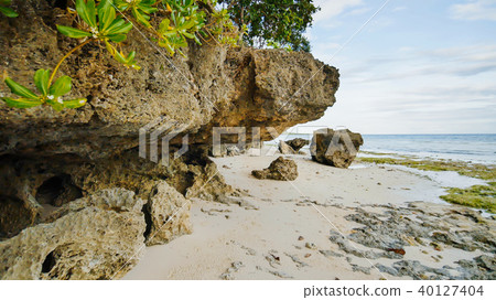 Beautiful wild tropical beach near Anda with granite rocks. Bohol Island. Philippines. 40127404