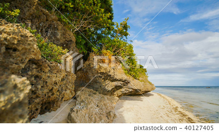 Beautiful wild tropical beach near Anda with granite rocks. Bohol Island. Philippines. Beautiful wild tropical beach near Anda with granite rocks. Bohol Island. Philippines. 40127405