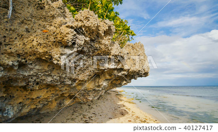 Beautiful wild tropical beach near Anda with granite rocks. Bohol Island. Philippines. 40127417