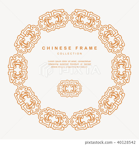 Traditional Chinese Round Frame Tracery Design Traditional Chinese Round Frame Tracery Design 40128542