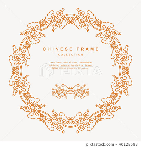 Traditional Chinese Round Frame Tracery Design 40128588