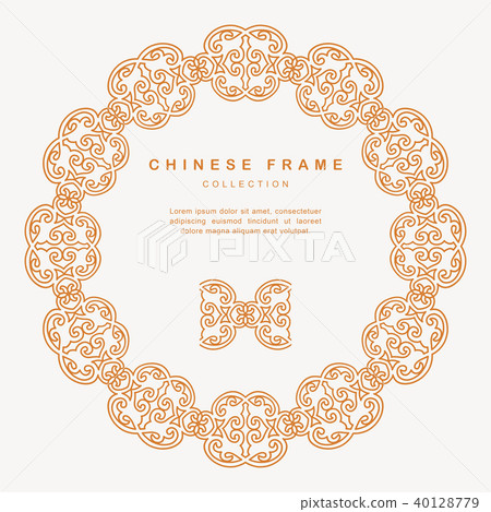 Traditional Chinese Round Frame Tracery Design 40128779