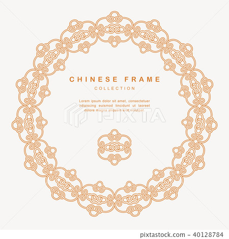 Traditional Chinese Round Frame Tracery Design 40128784