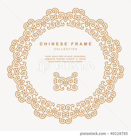 Traditional Chinese Round Frame Tracery Design Traditional Chinese Round Frame Tracery Design 40128785