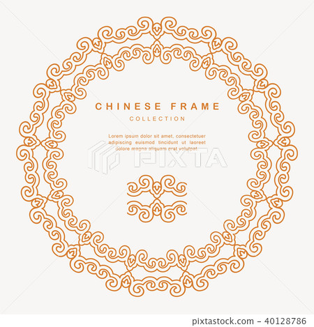 Traditional Chinese Round Frame Tracery Design Traditional Chinese Round Frame Tracery Design 40128786