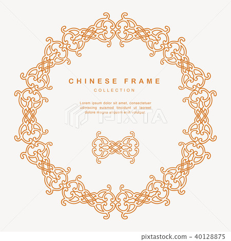 Traditional Chinese Round Frame Tracery Design 40128875