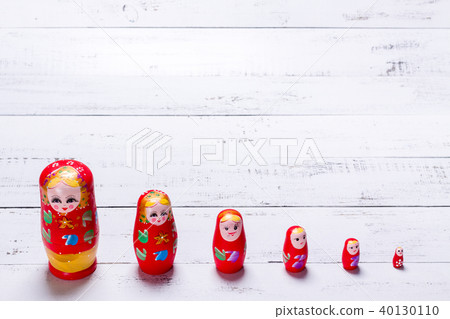 Traditional russian wooden dolls called matryoshka 40130110