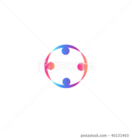 People holding hands logo template. Union icon, team logotype, people group sign, family support 40131403