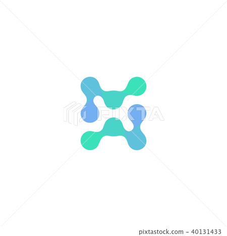 Biological science logo, abstract blue shape, connected dots, isolated unusual molecule illustration Biological science logo, abstract blue shape, connected dots, isolated unusual molecule illustration 40131433