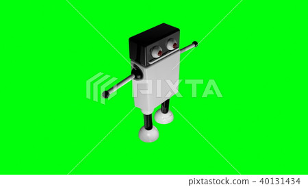 Funny going robot with big eyes in black space, 3d render background, computer generating Funny going robot with big eyes in black space, 3d render background, computer generating 40131434
