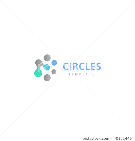 Circles abstract logo template. Connected dots, creative design conceptual logotype. Innovation sign 40131446
