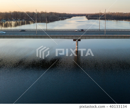 Aerial view of the North bridge with car traffic in Kiev, Ukraine Aerial view of the North bridge with car traffic in Kiev, Ukraine 40133134