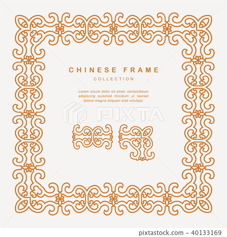 Traditional Chinese Golden Frame Tracery Design Traditional Chinese Golden Frame Tracery Design 40133169
