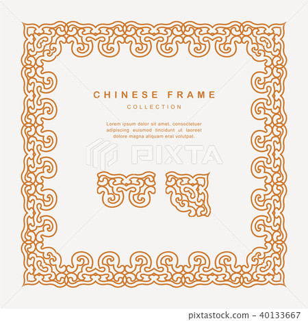 Traditional Chinese Golden Frame Tracery Design 40133667