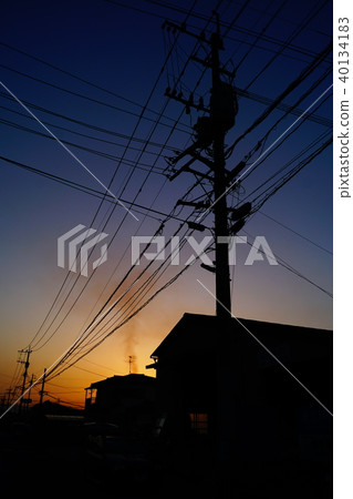 Telephone pillar silhouette 40134183