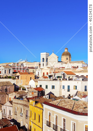 old town of Cagliari, in Sardinia, Italy 40134378