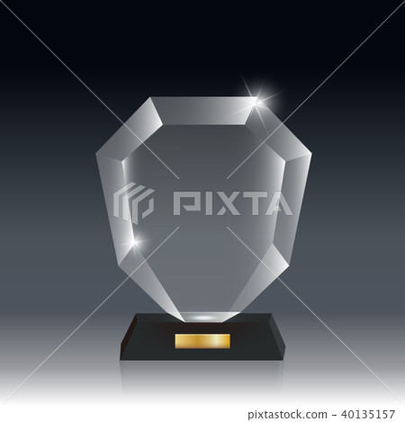 Transparent Realistic Acrylic Glass Trophy Award Transparent Realistic Acrylic Glass Trophy Award 40135157
