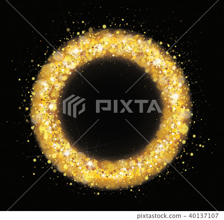 Vector golden, glitter, circle frame. Vector golden, glitter, circle frame. 40137107