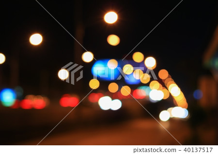 Abstract blurred bokeh in city night colorful 40137517