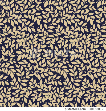 Flower pattern. Seamless blue and gold ornament. Flower pattern. Seamless blue and gold ornament. 40138012