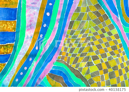 abstract decoration of scarf in batik technique abstract decoration of scarf in batik technique 40138175