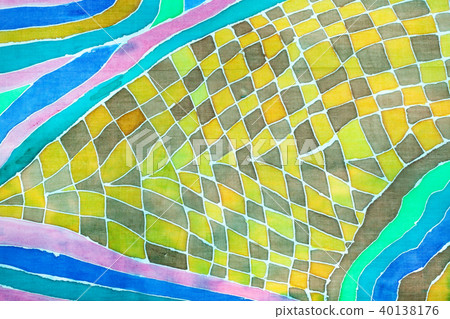 abstract ornament on silk scarf in batik technique abstract ornament on silk scarf in batik technique 40138176