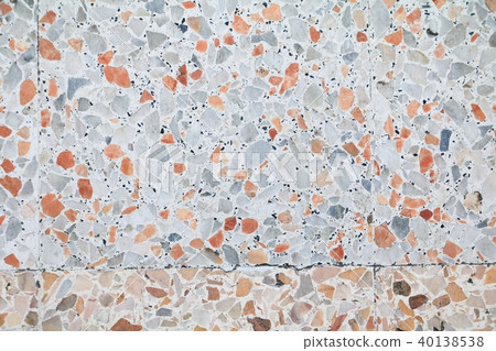terrazzo floor texture, polished stone pattern  40138538