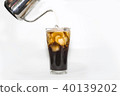 milk pour over ice coffee in white background 40139202
