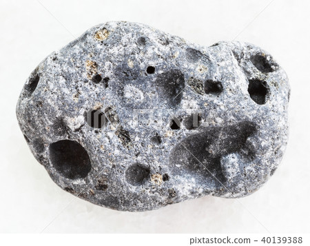 gray pumice stone on white marble background 40139388