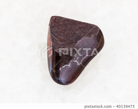 pebble of jaspilite jasper gemstone on white pebble of jaspilite jasper gemstone on white 40139473