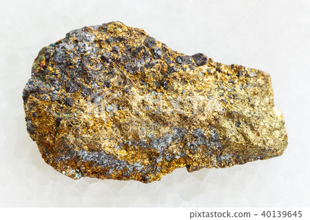 rough pyrite ore on white marble rough pyrite ore on white marble 40139645
