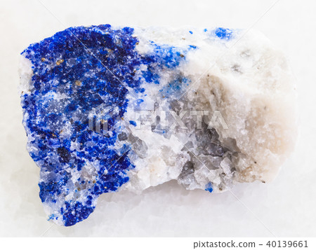 piece of lapis lazuli stone on white marble 40139661