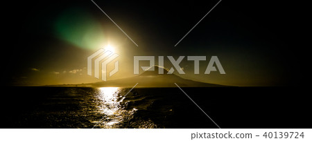 Sunrise over Pico volcano island, Azores, Portugal Sunrise over Pico volcano island, Azores, Portugal 40139724