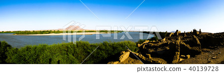 Ruined fortress at Sai island, Nile river, Sudan Ruined fortress at Sai island, Nile river, Sudan 40139728