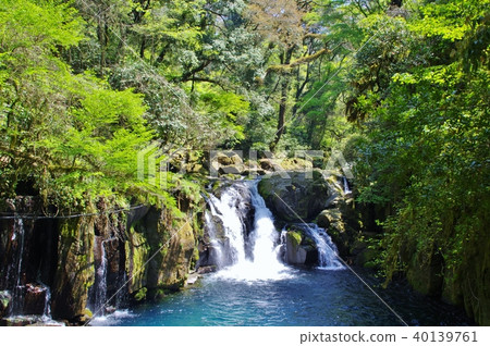 在熊本縣菊池谷的龍谷海角和天狗瀑布 在熊本縣菊池谷的龍谷海角和天狗瀑布 40139761