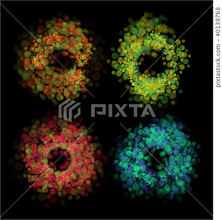 Abstract colorful funnel decoration element set. Spring, summer, autumn, winter, seasons brush 40139768