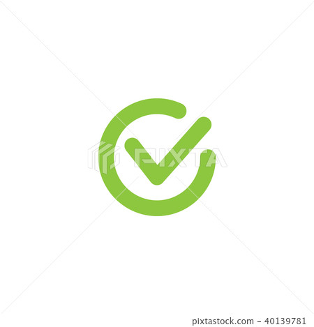 ok web symbol. isolated green simple vector icon.