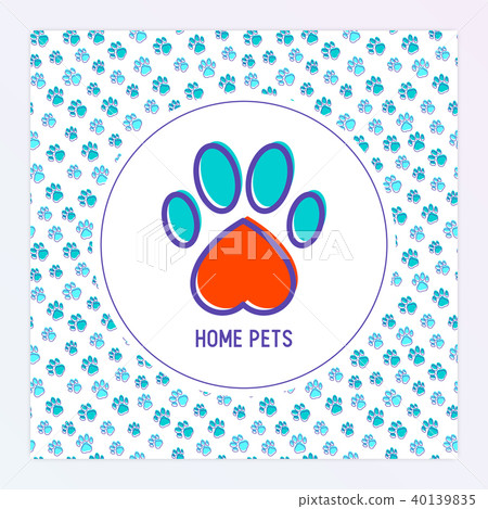 Pet paws concept for banner, web page Pet paws concept for banner, web page 40139835