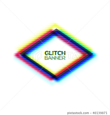 Abstract glitch texture polygon frame. Geometric style art. Distorted modern rhombus shape Abstract glitch texture polygon frame. Geometric style art. Distorted modern rhombus shape 40139871