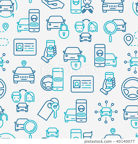 Car sharing seamless pattern 40140077