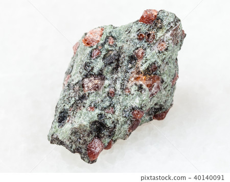 raw eclogite stone on white 40140091