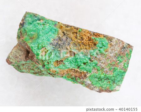 rough Garnierite (nickel ore) stone on white 40140155