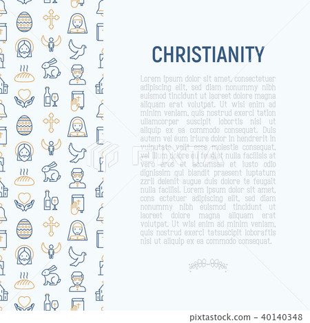 Christianity concept with thin line icons Christianity concept with thin line icons 40140348