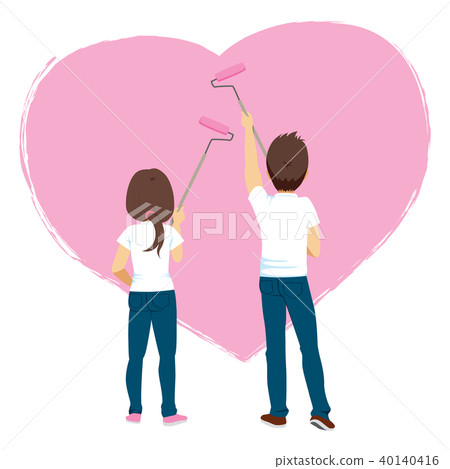 Couple Painting Heart Wall Couple Painting Heart Wall 40140416