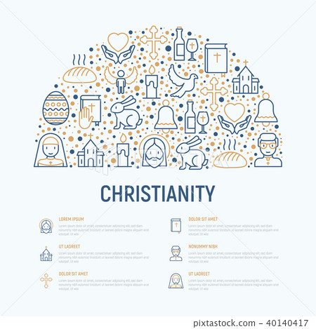 Christianity concept in half circle Christianity concept in half circle 40140417
