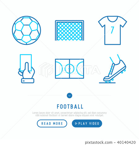Football thin line icons set Football thin line icons set 40140420