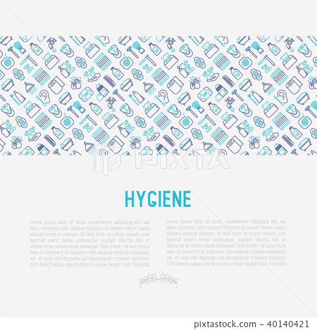Hygiene concept with thin line icons Hygiene concept with thin line icons 40140421